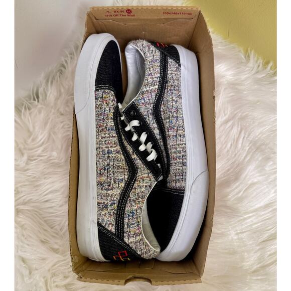 VANS 2024 Old Skool Pride Rainbow Tweed Sparkle Black Denim Shoes Mens Sz 12 - Picture 13 of 13